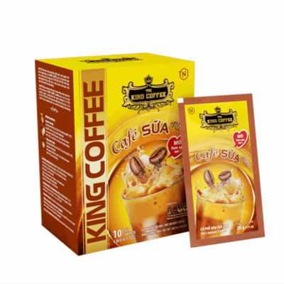 Cà Phê Sữa PLUS Hòa Tan 3IN1 KING COFFEE - Hộp 10 gói x 20g