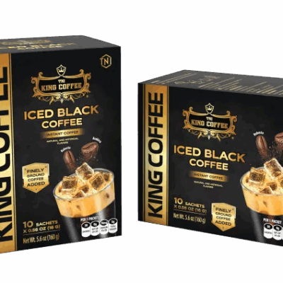Cà Phê Hòa Tan Iced Black KING COFFEE - Hộp 160g (10 gói x 16g)