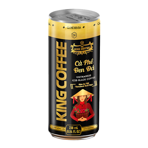 Cà Phê Đen Đá đậm gu Việt Uống Liền KING COFFEE - Lon 238ml - Lốc 6 lon