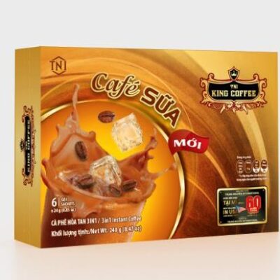 Cà Phê Sữa Hòa Tan 3IN1 KING COFFEE - Hộp 6 gói x 24g