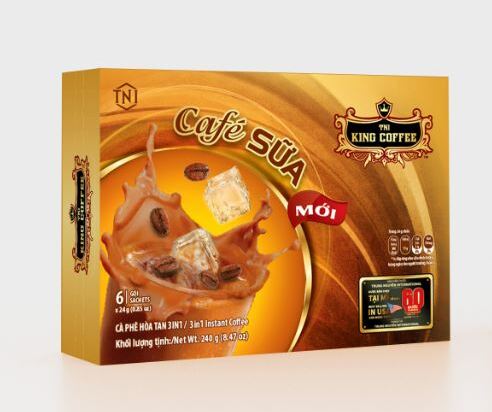 King-coffee-3in1-Cafe-Sua-instant-Hop-6-sachets-x-24gr-EV.jpg Cà Phê Sữa Hòa Tan 3IN1 KING COFFEE - Hộp 6 gói x 24g