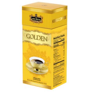 King-coffee-Golden-Box-450gr.jpg Cà Phê Rang Xay Cao Cấp Golden KING COFFEE - Hộp 450g