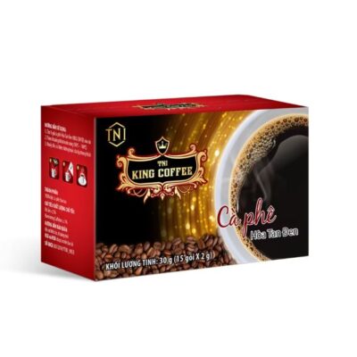 Cà Phê Hòa Tan Đen Thuần Khiết KING COFFEE - Hộp 15 gói x 2g - Không Đường