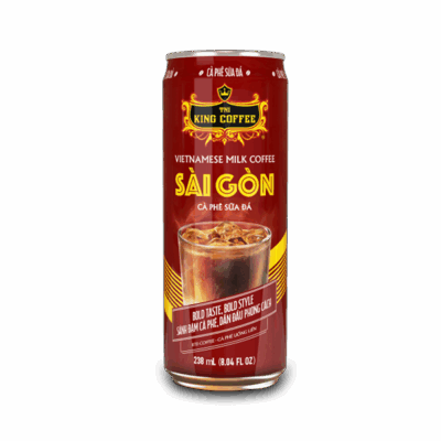 Cà Phê Sữa Đá Sài Gòn Uống Liền KING COFFEE - Lon 238ml - Lốc 6 lon