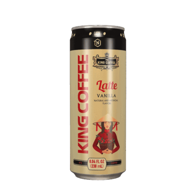 Cà Phê Latte Vanilla Uống Liền KING COFFEE - Lon 238ml - Lốc 6 lon