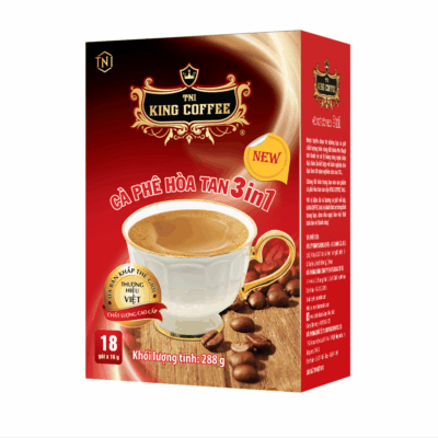 Cà Phê Hòa Tan 3IN1 KING COFFEE - Hộp 18 gói x 16g