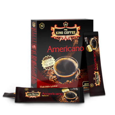 Cà Phê Hòa Tan Americano Cao Cấp KING COFFEE - Hộp 15 gói x 1g